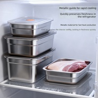 Boîte de conservation alimentaire carrée en acier inoxydable, antibactérienne, empilable, épaissie, avec couvercle, pour réfrigérateur, type boîte à lunch, pour fondue