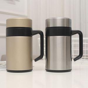 Custom High Quality Stainless Steel Vacuum Flask Business Office Coffee <b>Mug</b> With Handle and Filter Drinking Tea Cup - Product Image 1