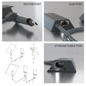 Starlink Gen <span class=keywords><strong>สาย</strong></span>เคเบิลอะแดปเตอร์2อีเทอร์เน็ต0.9เมตร RJ45 DC พอร์ตกิกะบิต IP67กันน้ำ UV แจ็คเก็ตพีวีซี - Product Image 3