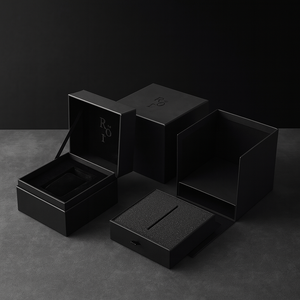 Custom Premium Design Spot Uv logo Rigid Cardboard Watch Paper Gift Box Set with <strong>Drawer</strong> Foam <strong>Insert</strong> - Product Image 5