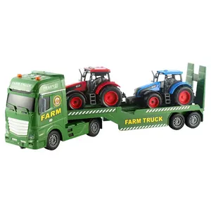 Panda 1:12 ukuran besar multi-fungsi pengangkut pertanian truk traktor pertanian lampu musik inersia mainan kendaraan mainan mobil listrik plastik