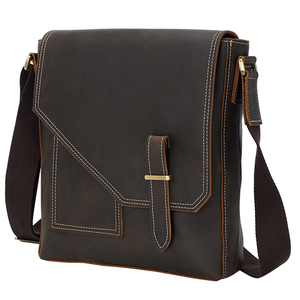 Bolso de hombro de cuero genuino para hombre, <span class=keywords><strong>bolsa</strong></span> de mensajero de cuero de vaca auténtico Retro, fabricante chino, venta al por mayor - Product Image 2