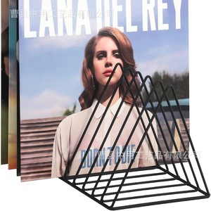 Organizador de discos de vinilo, estante de almacenamiento triangular para escritorio, color negro, para exhibición de colección de música en CD y DVD - Product Image 5