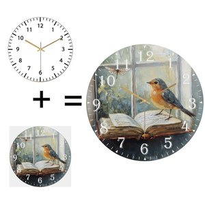 Horloge Murale Ronde Personnalisée en Verre 30x30cm avec Initiales Gravées, Mouvement Silencieux <span class=keywords><strong>à</strong></span> Aiguille des Secondes, Cadeau pour la Maison - Product Image 1