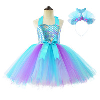 Jupe tutu sirène fille trésor vêtements pour enfants robe de soirée printemps et automne fête d'anniversaire robe d'un an échelle de poisson