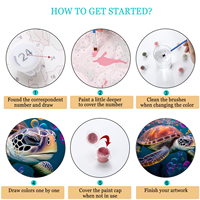 Factory Wholesale Paint by Numbers Canvas Multi Sizes Hand Made Clear Outline Magnifier Equipped Edible
