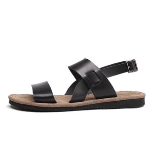 Sandales coréennes <span class=keywords><strong>Vigo</strong></span> pour hommes – Tendance estivale, chaussures de <span class=keywords><strong>plage</strong></span> décontractées à enfiler, respirantes, en cuir véritable, antidérapantes, à bout ouvert - Product Image 2