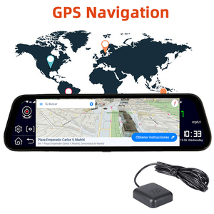 Carlover 9.66inch Android 4 gam ADAS Gương Chiếu Hậu Xe DVR GPS kép HD1080P Wifi Dash Cam máy ảnh - Product Image 3