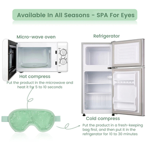 Masque pour les yeux et le visage en gel glacé, compresse à double usage, masques à billes chaudes et froides, relaxation, soulagement de la fatigue, soin anti-âge des yeux, masque de sommeil en gel - Product Image 5