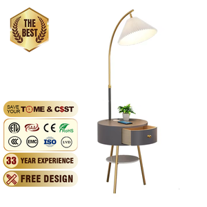 Lampada da Terra per Tavolino da Caff<span class=keywords><strong>è</strong></span>, Stile Nordico, con Cassetto e Ripiano, per Soggiorno, Camera da Letto, Accanto al Divano - Product Image 2