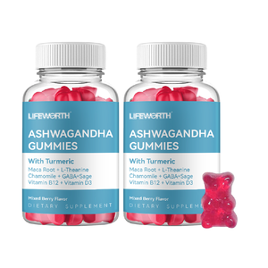 Lifeworth Immune <span class=keywords><strong>Health</strong></span> Endurance Force Gummies Ashwagandha à base de plantes avec extrait de racine de curcuma Maca - Product Image 1