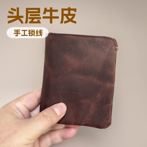 Ando Bag Vintage Genuine Cowhide Leather Bifold <b>Wallet</b> <b>for</b> <b>Men</b> Compact <b>Card</b> <b>Holder</b> - Product Image 1