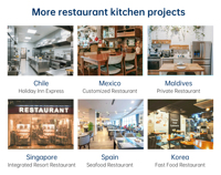 Ensemble complet d'équipements de cuisine commerciale, conception d'équipements de cuisine en acier inoxydable pour les services de restauration hôtelière