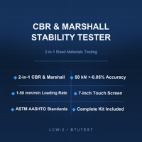 Btutest Probador de Estabilidad Marshall CBR 50kN 1-50mm/min con Pantalla Táctil ASTM D1883 D6927 AASHTO T193 T245 para Laboratorio de Carreteras Precisión de ±0.05%