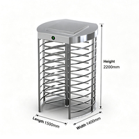 Tourniquet pleine hauteur avec système de contrôle d'accès RFID, sécurité, canal unique, acier inoxydable, IP54, anti-écrêtlement, sans balais