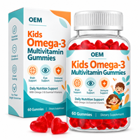 Gummies de vitamines Oméga 3 pratiques pour enfants, pour le soutien du cerveau, des yeux, du système immunitaire et de la croissance, pour les routines quotidiennes de la famille, approvisionnement en gros OEM