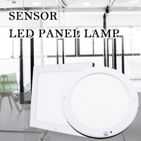 Meilleur prix personnalisé intelligent encastré rond 12w capteur de mouvement led panneau lumineux