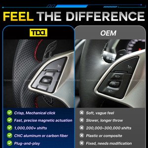 แป้นเปลี่ยนเกียร์คาร์บอนไฟเบอร์แม่เหล็ก TDD สำหรับพวงมาลัย Chevrolet Camaro SS Corvette C7 - Product Image 3