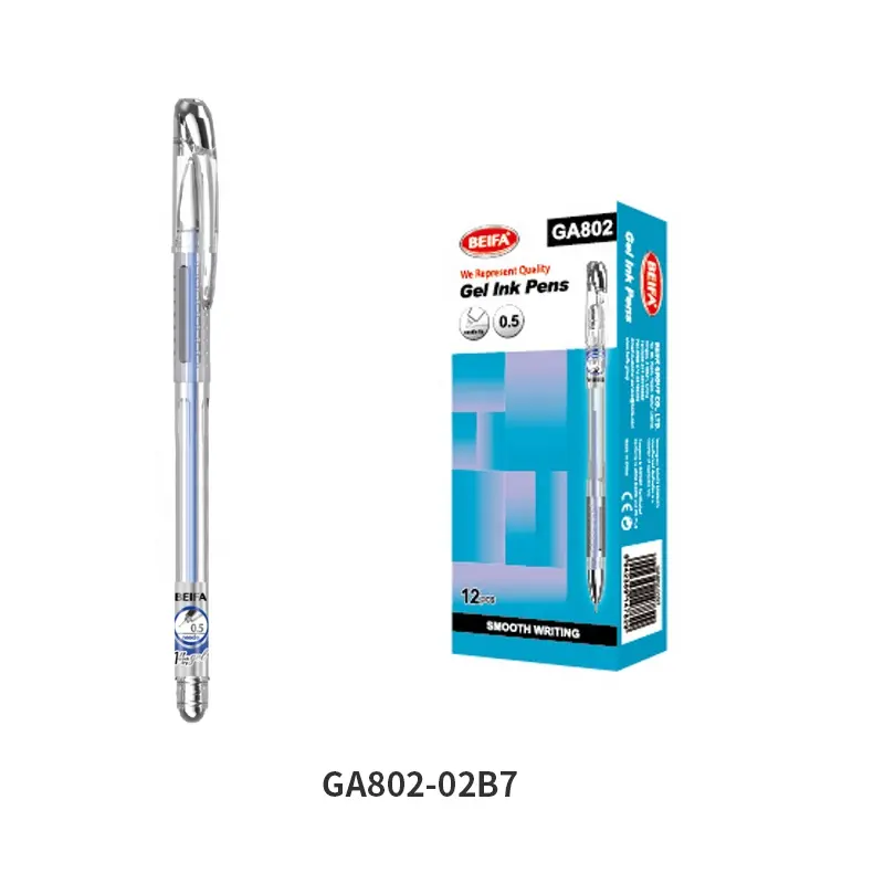 BEIFA GA802 ujung jarum 0.5mm plug in tipe kapasitas tinggi cepat kering tinta pena untuk menulis halus titik ekstra halus pena tinta Gel