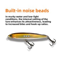 Leurre de pêche type crayon coulant, très populaire, pour lancer ultra-loin, avec fonction de twitching, appât artificiel dur avec hameçons