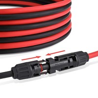 Fil de cuivre 10AWG pour câble d'extension de panneau solaire avec connecteur MC4 ; Câble photovoltaïque solaire.
