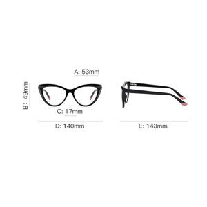 All'ingrosso TR90 Logo personalizzato Cat Eye occhiali da donna alla moda modello solido luce Anti-blu - Product Image 5