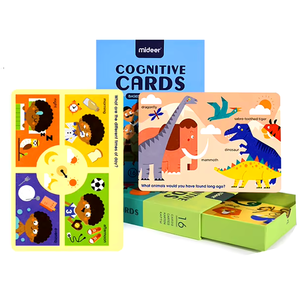 Cartes flash pour enfants imprimées sur mesure en papier 350 g/m², apprentissage à domicile, mots fréquents, éducatives, emballage écologique en boîte, logo personnalisé - Product Image 1