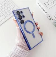 Étui de charge sans fil plaqué luxe pour Samsung Galaxy S25 S24 S23 S22 S21 FE Plus Note 10 20 Ultra