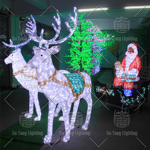 Christmas Santa Sleigh Reindeer Motif Light Outdoor LED Decoration For Holiday Landscape Display - Product Image 2