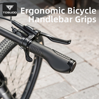 TOSUOD Pegangan Stang Sepeda Ergonomis Pegangan Sepeda TPE 193g Anti-selip Sandaran Tangan MTB Pegangan Stang Sepeda Lipat Kota Hitam