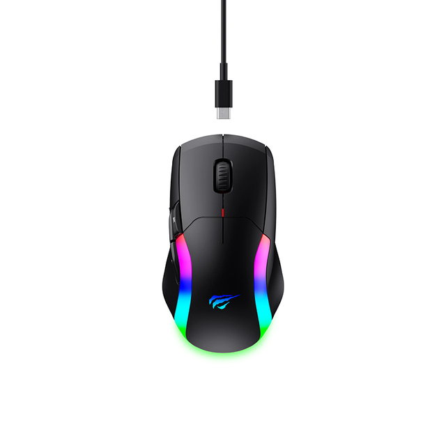 Havit MS959WB 2.4G Three-mode PMW3325 RGB Mouse Lightweight Ergonomic Design 10000DPI Gaming Computer Mouse