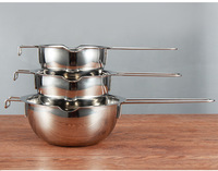 Pot à double fond en acier inoxydable pour faire fondre les bougies, 400 ml, pot à faire fondre le chocolat et le beurre