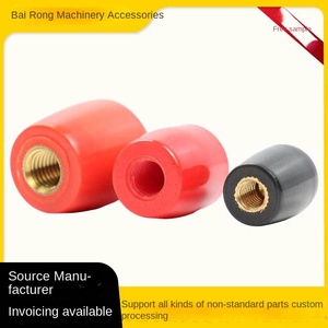 Set Gagang dan Kenop Furnitur Oval <span class=keywords><strong>Bakelite</strong></span> untuk Aksesori Mesin Perkakas dengan Gigi Tembaga Warna Merah Sutra Hitam - Product Image 4