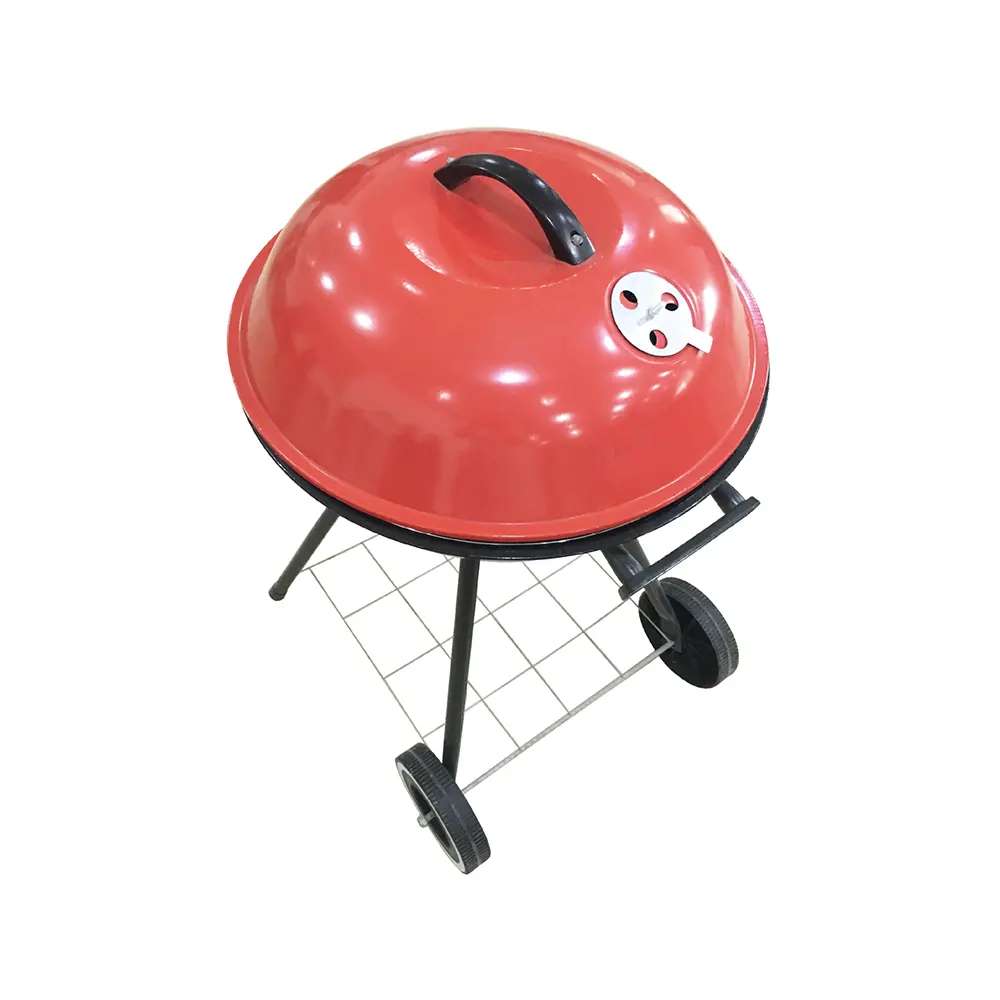 Ngoài trời uống BBQ trống Nửa Thùng, thép BBQ Rotisserie bánh xe đẩy nướng than với bánh xe/