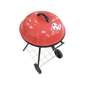 Outdoor Potable Bbq drum Half Barrel,Steel BBQ Rotisserie briquette trolley grill Charcoal with Wheels/
