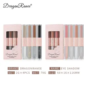 Dragon ranee krim dasar kulit kepala ganda, Krim dasar kulit matte mencerahkan halus berkedip, bedak eye shadow kepala ganda cair 4 buah