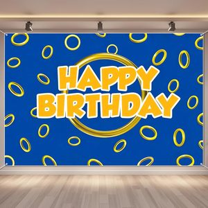 Fondo fotográfico <span class=keywords><strong>de</strong></span> feliz cumpleaños, telón <span class=keywords><strong>de</strong></span> fondo azul con diseño <span class=keywords><strong>de</strong></span> <span class=keywords><strong>Sonic</strong></span> y diamantes, decoración para fiesta <span class=keywords><strong>de</strong></span> cumpleaños, personalizable - Product Image 5