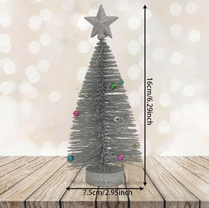 Décoration de Noël artificielle argentée, mini arbre de table, haute qualité, écologique, pour la maison, la chambre, le bureau, l'hôtel, les fêtes - Product Image 2