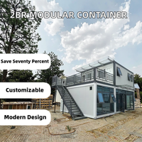 Maison conteneur de luxe préfabriquée pliable moderne de 20 pieds, villa, panneau sandwich, hébergement temporaire, bureau, bâtiment, maison portable