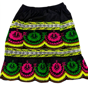 Women Hawaiian Island Embroidery <b>Skirt</b> Tropical Aloha Floral Casual Beachwear Custom Summer Resort <b>Skirt</b> Wholesale Supplier - Product Image 1