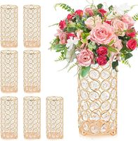 Vase à fleurs en acrylique argenté, décoration de mariage, centre de table, porte-bougie cylindrique doré, décoration de fête et de mariage