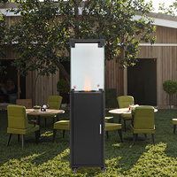 Chauffe-terrasse extérieur moderne en acier, sans charbon de bois, à pellets, avec flammes sur tous les côtés, chauffage énergétique, directement de l'usine certifiée BSCI ISO9001