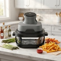 Nouvelle Friteuse à Air OEM en Gros Personnalisée, Capacité Composée 5.5L, avec Verre Résistant à la Chaleur 1.5L, OEM ODM pour Cuisine Intérieure