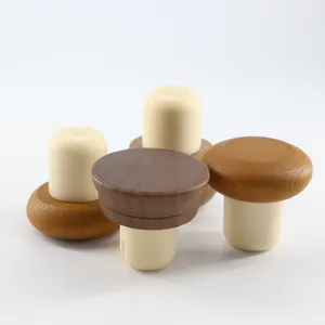 Customized T Shape Aluminum cap polymer stopper wooden cap synthetic cork corks