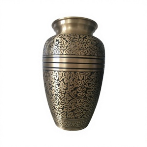 Urna Funeraria de Latón Hecha a Mano con Acabado Antiguo para Cenizas Humanas, Recuerdo Conmemorativo, Accesorios para Ataúdes, Apta para Mascotas - Product Image 1