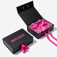 Boîtes d'Emballage Pliantes Rigides Magnétiques Personnalisées en Carton pour Cadeaux et Perruques en Soie, Boîtes à Perruques de Luxe pour Cheveux Humains avec Logo