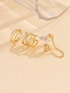 Stylish Butterfly Wing Trendy <b>Fashionable</b> Clip-On Copper <b>Hoops</b> New Style Non-Pierced Cuff <b>Earrings</b> for Women Perfect Gift - Product Image 3