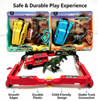 Coche de juguete de dinosaurio con fricción, transformable por impacto, con figura de dinosaurio y pegatinas decorativas para niños