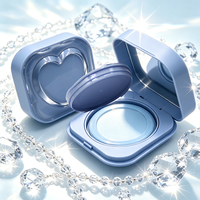 Boîtier compact carré pour coussinets 12g, vide, en plastique, pour crème BB et poudre, avec fenêtre transparente en forme de cœur, pour palette de maquillage, fournisseur