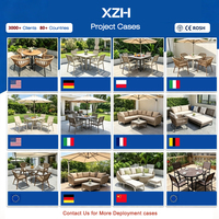 Ensemble table et chaises de jardin/plage en fer léger, durable, imperméable, design moderne, empilable, bancs de patio portables, sièges portables